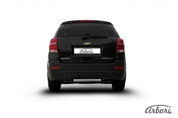 8 369 р. Защита заднего бампера Arbori (короткая, нержавейка, 1 труба d57 mm).  Chevrolet Captiva (2013-2016) 2-ой рестайлинг  с доставкой в г. Воронеж. Увеличить фотографию 2
