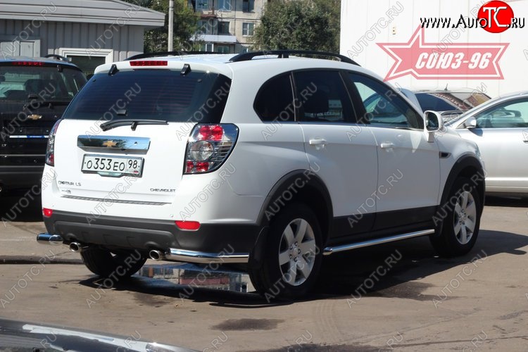 9 899 р. Защита заднего бампера из двух боковых уголков (d60) Souz-96 Chevrolet Captiva 1-ый рестайлинг (2011-2013)  с доставкой в г. Воронеж