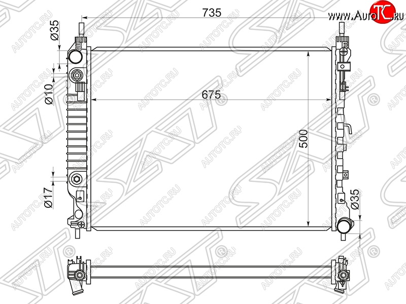 14 299 р. Радиатор двигателя SAT (пластинчатый, 2.2D, МКПП/АКПП) Opel Antara рестайлинг (2010-2015)  с доставкой в г. Воронеж