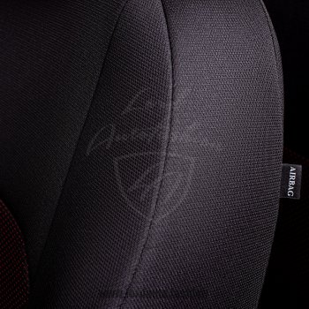 5 899 р. Чехлы для сидений Lord Autofashion Дублин (жаккард) Chevrolet Cobalt седан дорестайлинг (2011-2016) (Черный, вставка Ёж Красный)  с доставкой в г. Воронеж. Увеличить фотографию 3