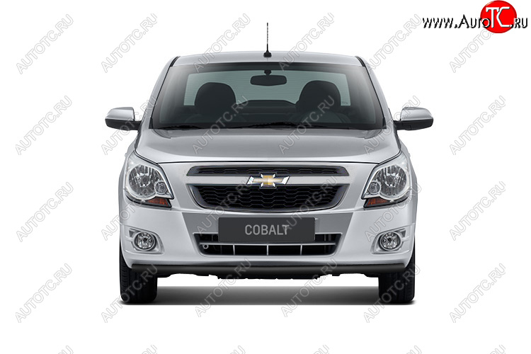 3 639 р. Защита переднего бампера Petroil Tuning (Ø38 мм)  Chevrolet Cobalt (2019-2023) седан 2-ой рестайлинг (Сталь с полимерным покрытием в цвет: серебристый ❞Искра❝)  с доставкой в г. Воронеж