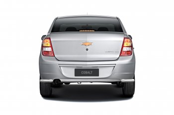 9 559 р. Защита заднего бампера PT GROUP угловая Ø38мм (НПС) CHEVROLET Cobalt 2019-  Chevrolet Cobalt (2019-2023) седан 2-ой рестайлинг (Нержавейка)  с доставкой в г. Воронеж. Увеличить фотографию 2