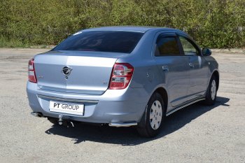 9 559 р. Защита заднего бампера PT GROUP угловая Ø38мм (НПС) CHEVROLET Cobalt 2019-  Chevrolet Cobalt (2019-2023) седан 2-ой рестайлинг (Нержавейка)  с доставкой в г. Воронеж. Увеличить фотографию 3