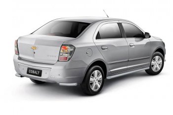 3 789 р. Защита заднего бампера PT GROUP угловая Ø38мм ИСКРА (ППК) CHEVROLET Cobalt 2019-  Chevrolet Cobalt (2019-2023) седан 2-ой рестайлинг (Сталь полимерным покрытием в цвет: серебристый ❞Искра❝)  с доставкой в г. Воронеж. Увеличить фотографию 1