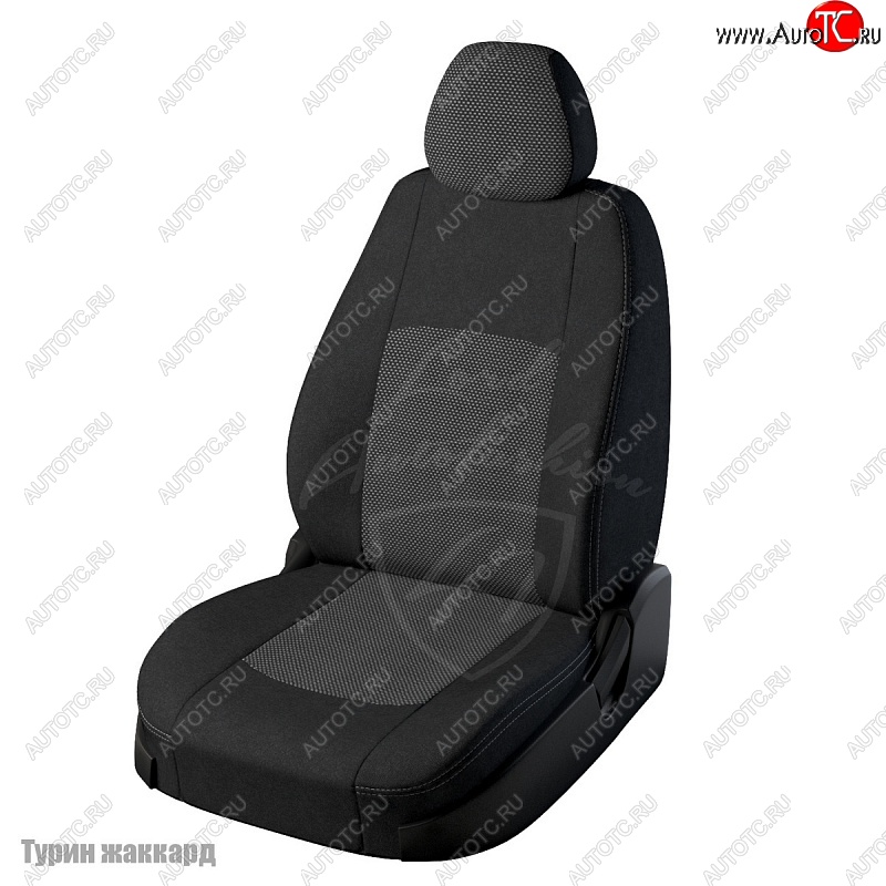 6 749 р. Чехлы для сидений Lord Autofashion Турин (жаккард)  Chevrolet Cobalt (2011-2016) седан дорестайлинг (Черный, вставка Тома серый)  с доставкой в г. Воронеж
