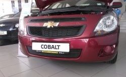 2 089 р. Нижняя сетка на бампер Russtal (черная) Chevrolet Cobalt седан дорестайлинг (2011-2016)  с доставкой в г. Воронеж. Увеличить фотографию 2