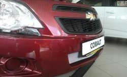 2 189 р. Нижняя сетка на бампер Russtal (хром) Chevrolet Cobalt седан дорестайлинг (2011-2016)  с доставкой в г. Воронеж. Увеличить фотографию 2