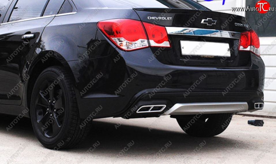 5 299 р. Накладка на задний бампер Extreem Chevrolet Cruze J300 седан рестайлинг (2012-2015) (Неокрашенная)  с доставкой в г. Воронеж