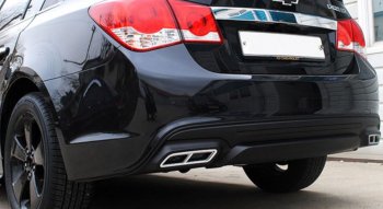 5 299 р. Накладка на задний бампер Extreem Chevrolet Cruze J300 седан рестайлинг (2012-2015) (Неокрашенная)  с доставкой в г. Воронеж. Увеличить фотографию 2