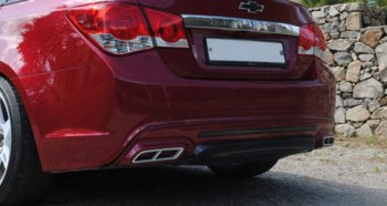 5 299 р. Накладка на задний бампер Extreem Chevrolet Cruze J300 седан рестайлинг (2012-2015) (Неокрашенная)  с доставкой в г. Воронеж. Увеличить фотографию 5