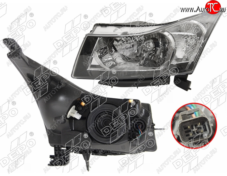 14 449 р. Левая фара (с электрокорректором) DEPO Chevrolet Cruze J305 хэтчбек дорестайлинг (2009-2012)  с доставкой в г. Воронеж