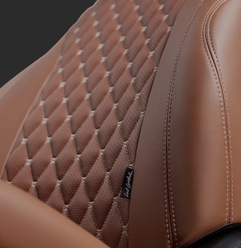 Чехлы для сидений Lord Autofashion Байрон (экокожа, спинка 60/40, 2 П- и 1 Г-образных подголовника) Chevrolet Cruze ( J300,  J305,  J308) (2009-2015) седан дорестайлинг, хэтчбек дорестайлинг, седан рестайлинг, универсал рестайлинг, хэтчбек рестайлинг (Коричневый, вставка коричневая, строчка бежевая)