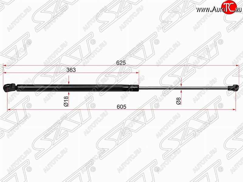 659 р. Газовый упор крышки багажника SAT  Chevrolet Cruze  J305 (2009-2012) хэтчбек дорестайлинг  с доставкой в г. Воронеж