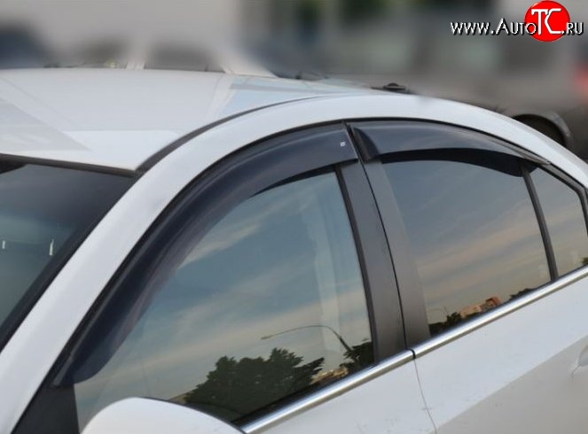 999 р. Комплект дефлекторов окон (ветровиков) 4 шт. Russtal Chevrolet Cruze J305 хэтчбек дорестайлинг (2009-2012)  с доставкой в г. Воронеж