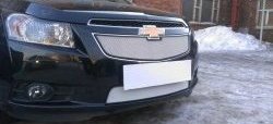 1 559 р. Нижняя сетка на бампер Russtal (хром) Chevrolet Cruze J300 седан рестайлинг (2012-2015)  с доставкой в г. Воронеж. Увеличить фотографию 2