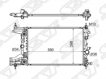 6 199 р. Радиатор SAT (пластинчатый, 1,8/1,6, АКПП) Opel Astra J хэтчбек 5 дв.  рестайлинг (2012-2017)  с доставкой в г. Воронеж. Увеличить фотографию 1