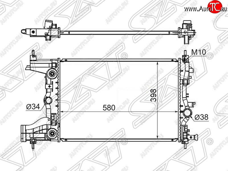 6 199 р. Радиатор SAT (пластинчатый, 1,8/1,6, АКПП) Opel Astra J хэтчбек 5 дв.  рестайлинг (2012-2017)  с доставкой в г. Воронеж