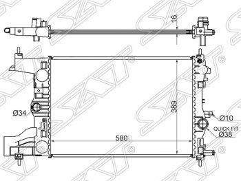 4 099 р. Радиатор двигателя SAT (трубчатый, 1.4/1.6/1.8, МКПП) Opel Astra J хэтчбек 5 дв.  рестайлинг (2012-2017)  с доставкой в г. Воронеж. Увеличить фотографию 1