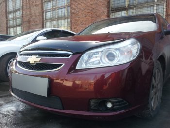 Защитная сетка радиатора в бампер Стрелка 11 Стандарт (алюминий, пластик) Chevrolet Epica V250 (2006-2012)