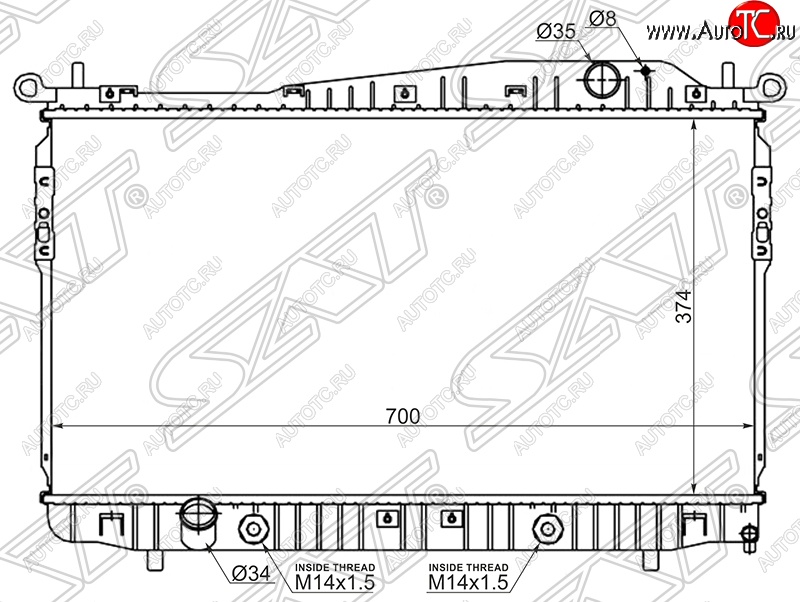 7 899 р. Радиатор двигателя SAT (пластинчатый, 1.8/2.0/2.5, АКПП/МКПП) Chevrolet Epica V250 (2006-2012)  с доставкой в г. Воронеж