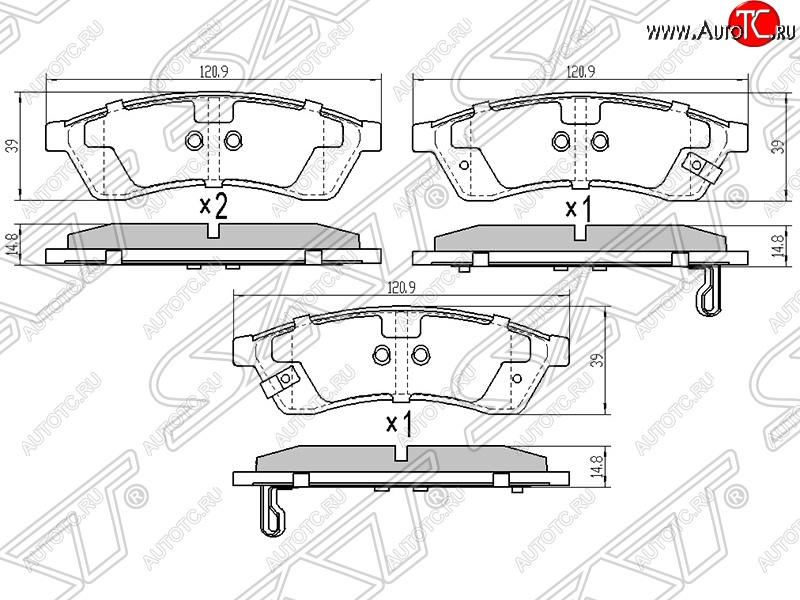 699 р. Колодки тормозные SAT (задние)  Chevrolet Epica  V250 (2006-2012)  с доставкой в г. Воронеж