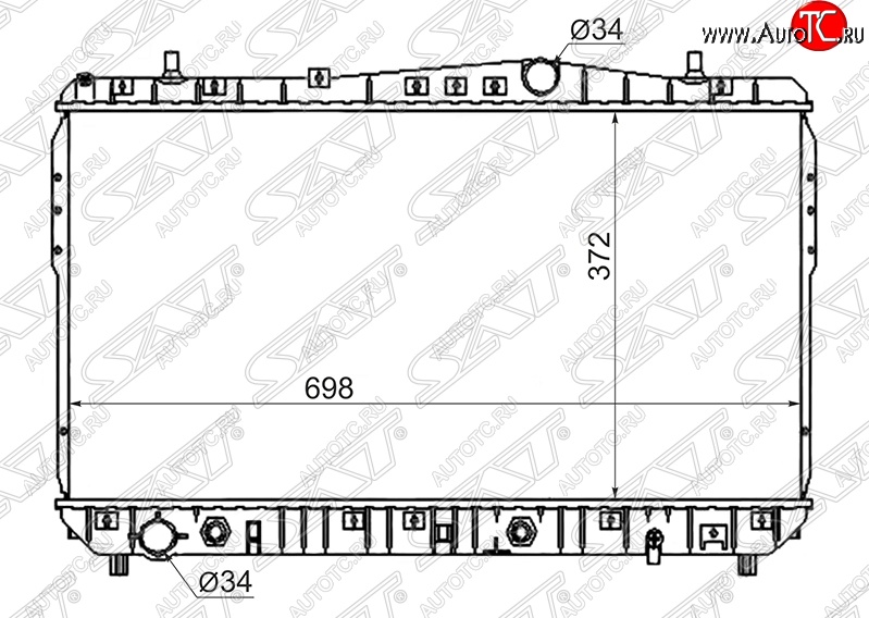 6 849 р. Радиатор двигателя SAT (пластинчатый, 1.4/1.6/1.8, МКПП/АКПП) Daewoo Nubira J200 (2003-2008)  с доставкой в г. Воронеж