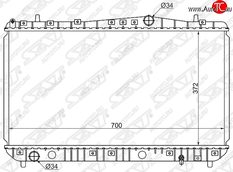 5 549 р. Радиатор двигателя SAT (пластинчатый, 1.4/1.6/1.8, МКПП) Chevrolet Rezzo (2000-2008)  с доставкой в г. Воронеж