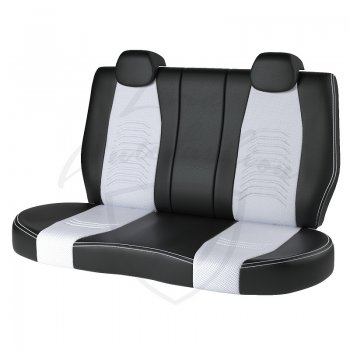 10 899 р. Чехлы для сидений Lord Autofashion Денвер (экокожа)  Chevrolet Lacetti ( седан,  универсал,  хэтчбек) (2002-2013), Daewoo Gentra ( KLAS) (2005-2016) (Чёрный, вставка белая)  с доставкой в г. Воронеж. Увеличить фотографию 2