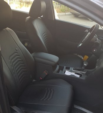 10 899 р. Чехлы для сидений Lord Autofashion Денвер (экокожа)  Chevrolet Lacetti ( седан,  универсал,  хэтчбек) (2002-2013), Daewoo Gentra ( KLAS) (2005-2016) (Чёрный, вставка чёрная)  с доставкой в г. Воронеж. Увеличить фотографию 4
