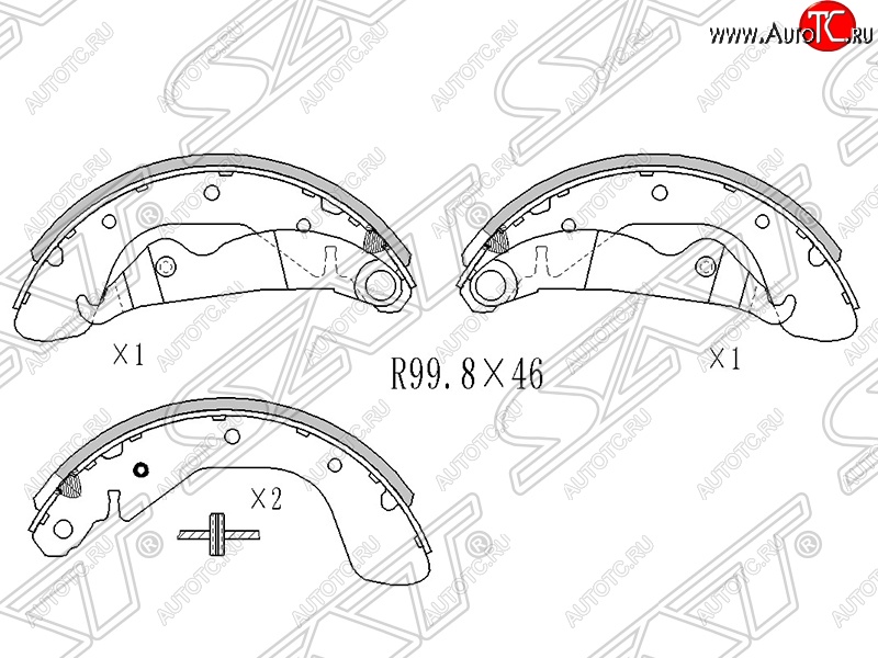 1 399 р. Колодки тормозные SAT (задние)  Daewoo Nexia  рестайлинг (2008-2015)  с доставкой в г. Воронеж