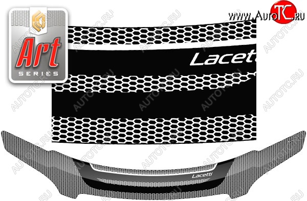 2 299 р. Дефлектор капота CA-Plastiс  Chevrolet Lacetti  универсал (2002-2013) (Серия Art графит)  с доставкой в г. Воронеж
