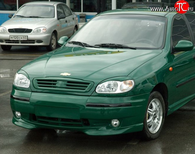 569 р. Реснички на фары M-VRS  Chevrolet Lanos ( T100,  T150,  седан) (1997-2017), Daewoo Sense  Т100 (1997-2008), ЗАЗ Chance ( седан,  хэтчбэк) (2009-2017), ЗАЗ Sens ( седан,  хэтчбэк) (2007-2017) (Неокрашенные)  с доставкой в г. Воронеж