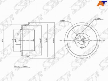 Барабан тормозной задний SAT Daewoo Nubira J100 (1997-2000)