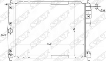 5 349 р. Радиатор двигателя SAT (пластинчатый, МКПП)  Chevrolet Lanos ( T100,  T150,  седан) (1997-2017), Daewoo Sense  Т100 (1997-2008), ЗАЗ Chance ( седан,  хэтчбэк) (2009-2017), ЗАЗ Sens ( седан,  хэтчбэк) (2007-2017)  с доставкой в г. Воронеж. Увеличить фотографию 1