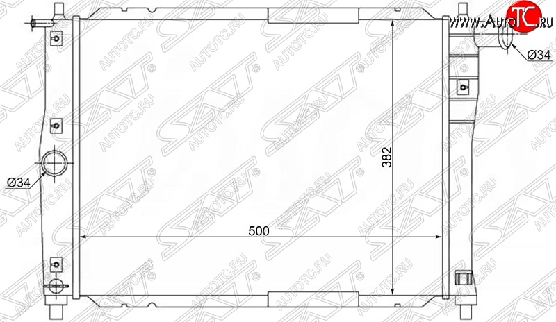 5 299 р. Радиатор двигателя SAT (пластинчатый, МКПП) Chevrolet Lanos T100 седан (2002-2017)  с доставкой в г. Воронеж