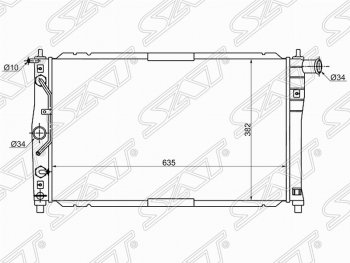 7 599 р. Радиатор двигателя SAT ( (пластинчатый, 1.3/1.5/1.6, АКПП, кондиционер)  Chevrolet Lanos ( T100,  T150,  седан) (1997-2017), Daewoo Sense  Т100 (1997-2008), ЗАЗ Chance ( седан,  хэтчбэк) (2009-2017), ЗАЗ Sens ( седан,  хэтчбэк) (2007-2017)  с доставкой в г. Воронеж. Увеличить фотографию 1