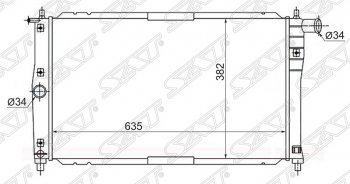 Радиатор двигателя SAT (трубчатый, 1.3/1.5/1.6, МКПП, кондиционер) ЗАЗ Sens седан (2007-2017)
