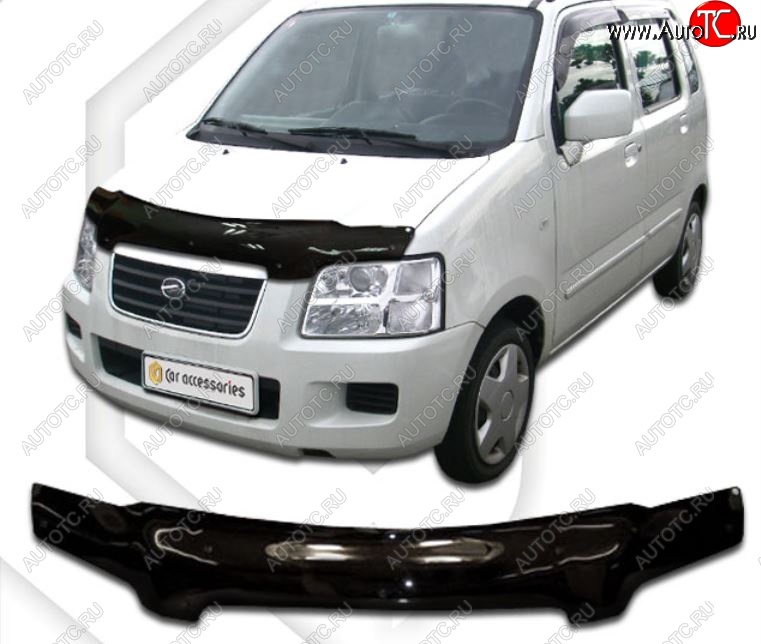 2 159 р. Дефлектор капота CA-Plastic Chevrolet MV (2001-2010) (Classic черный, Без надписи)  с доставкой в г. Воронеж