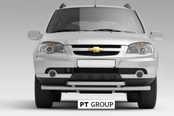 Защита переднего бампера Petroil Tuning (Ø63/51 мм) Лада 2123 (Нива Шевроле) 2 рестайлинг (2020-2021)