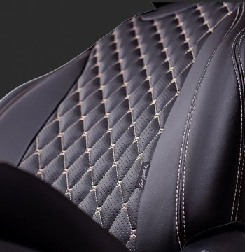 13 949 р. Чехлы для сидений Lord Autofashion Байрон (экокожа, спинка и сиденье 60/40, 2 П-образных подголовника, с 206 г.в.)  Chevrolet Niva  2123 (2009-2020), Лада 2123 (Нива Шевроле) (2009-2021) (Черный, вставка черная, строчка бежевая)  с доставкой в г. Воронеж. Увеличить фотографию 2