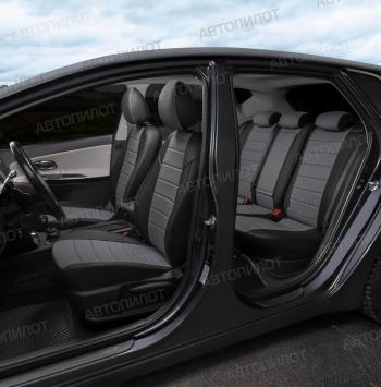 13 849 р. Чехлы на сиденья (экокожа, ЗСиС 40/60, до 2013 г.в.) Автопилот  Chevrolet Niva  2123 (2002-2020), Лада 2123 (Нива Шевроле) (2002-2020) (черный/серый)  с доставкой в г. Воронеж. Увеличить фотографию 7