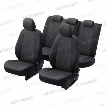 8 749 р. Чехлы на сиденья (экокожа/алькантара, ЗСиС 40/60, до 2013 г.в.) Автопилот Ромб  Chevrolet Niva  2123 (2002-2020), Лада 2123 (Нива Шевроле) (2002-2020) (черный/темно-серый)  с доставкой в г. Воронеж. Увеличить фотографию 5