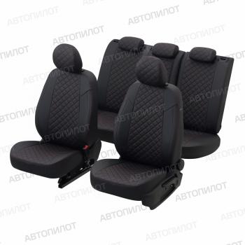 8 749 р. Чехлы на сиденья (экокожа, ЗСиС 40/60, до 2013 г.в.) Автопилот Ромб  Chevrolet Niva  2123 (2002-2020), Лада 2123 (Нива Шевроле) (2002-2020) (черный/красная строчка)  с доставкой в г. Воронеж. Увеличить фотографию 6