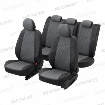 8 749 р. Чехлы на сиденья (экокожа, ЗСиС 40/60, до 2013 г.в.) Автопилот Ромб  Chevrolet Niva  2123 (2002-2020), Лада 2123 (Нива Шевроле) (2002-2020) (черный/серый)  с доставкой в г. Воронеж. Увеличить фотографию 4