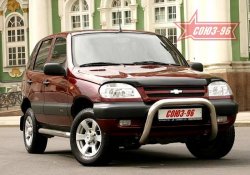 Защита переднего бампера Souz-96 (d76) Chevrolet Niva  2123 (2002-2008) дорестайлинг