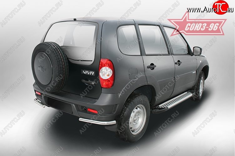 7 829 р. Защита заднего бампера из двойных боковых уголков (d42) Souz-96  Chevrolet Niva  2123 (2009-2020), Лада 2123 (Нива Шевроле) (2009-2021)  с доставкой в г. Воронеж
