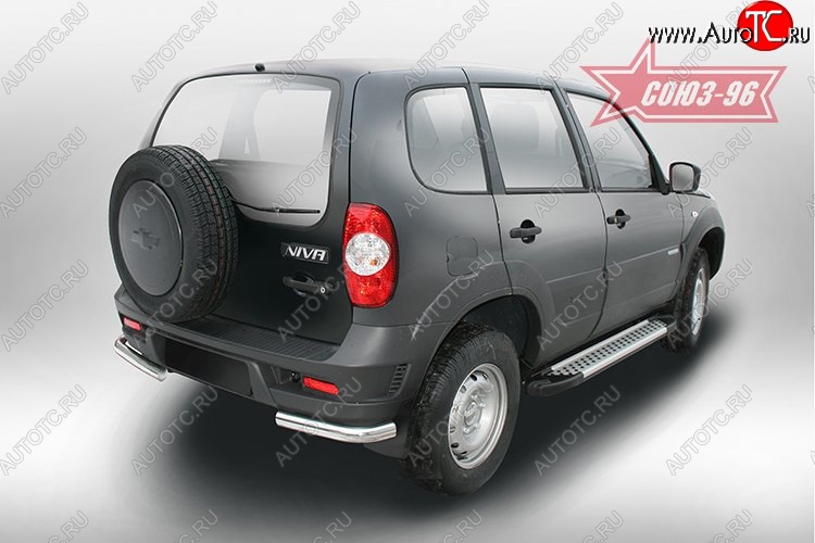 8 819 р. Защита заднего бампера из двух боковых уголков (d60) от Souz-96  Chevrolet Niva  2123 (2009-2020), Лада 2123 (Нива Шевроле) (2009-2021)  с доставкой в г. Воронеж