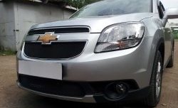 1 389 р. Сетка в решетку радиатора (верхняя) Russtal Chevrolet Orlando (2011-2018) (черная)  с доставкой в г. Воронеж. Увеличить фотографию 2