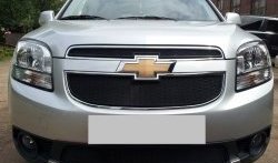 1 389 р. Сетка в решетку радиатора (верхняя) Russtal Chevrolet Orlando (2011-2018) (черная)  с доставкой в г. Воронеж. Увеличить фотографию 4