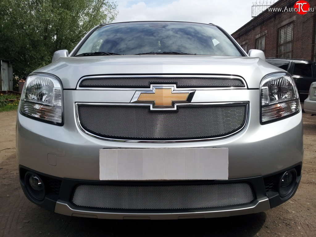 1 539 р. Сетка в решетку радиатора (нижняя) Russtal Chevrolet Orlando (2011-2018) (хром)  с доставкой в г. Воронеж